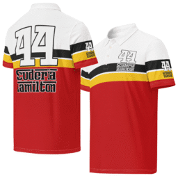 Lewis Hamilton 44 Ferrari F1 Team Slim-Fit Polo Shirt