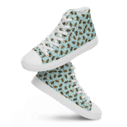 Honey Bee Design High-Top Canvas Ladies Sneakers